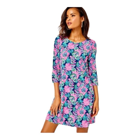 Lilly Pulitzer Dresses & Skirts - Lilly Pulitzer Solia UPF+50 Dress- Oyster Bay Navy Shroom With a View XS